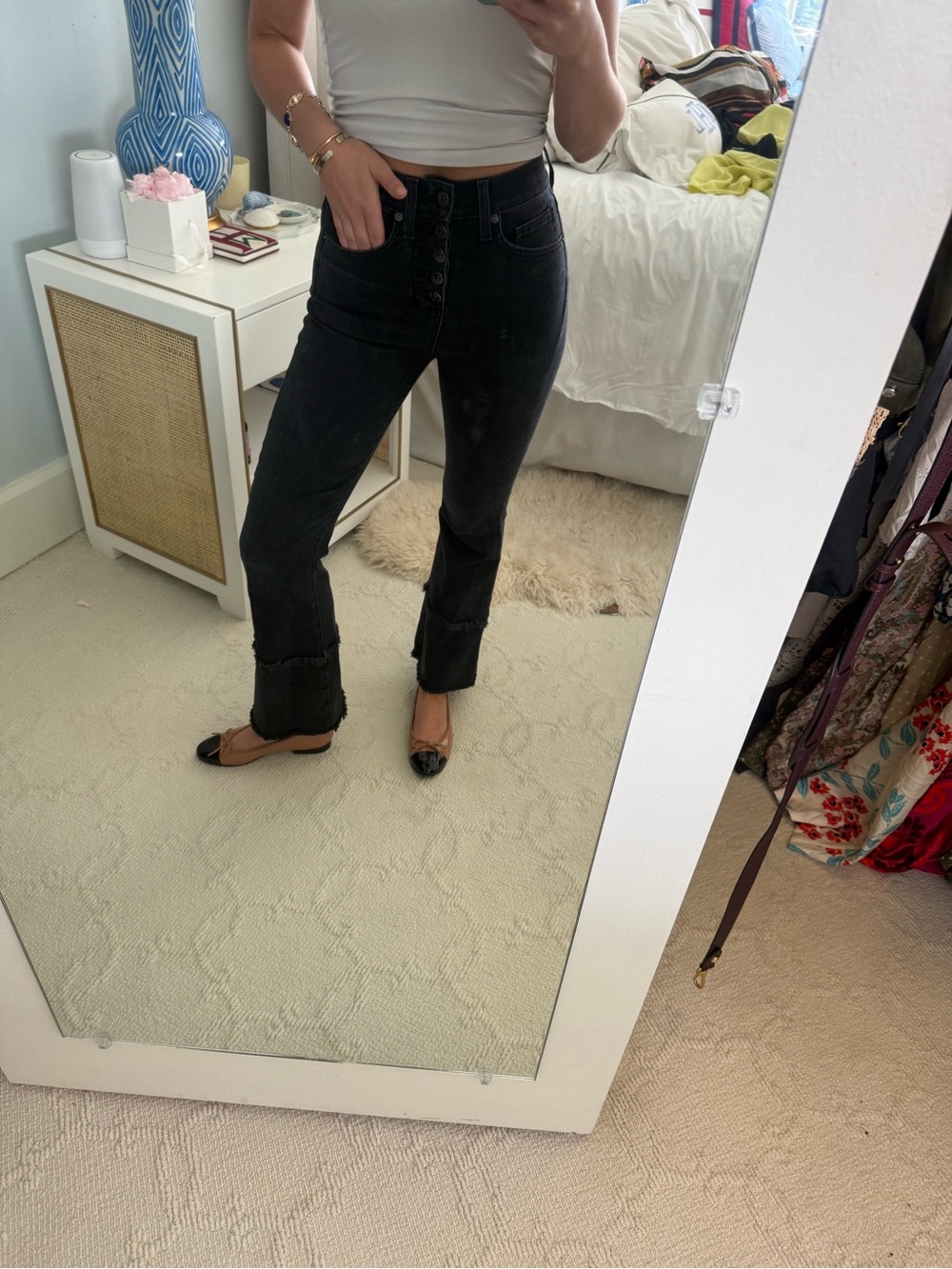 Veronica Beard - High-Rise Button-Fly Black Women’s Jeans